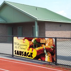 Vinyl Banner Multiple Sizes Savory with Peppers & Onions! Sausage Outdoor