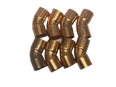 (8) NOS Unbranded 3/4” x 3/4” 45° Elbow Copper Pipe Solder Fittings