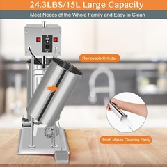 ROVSUN 15L Electric Sausage Stuffer Maker Commercial Sausage Filler Vertical New