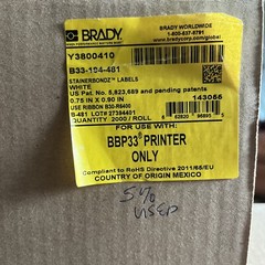 Lot Of 5 – Brady B30 Labels, Multiple Colors See Description Partial Rolls
