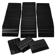 100 PCS Felt Squeegee for Vinyl – Flexible Plastic Black