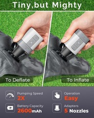 ETENWOLF AIR 3 Air Pump for Inflatables with 2600 mAh Battery & Camping Light…