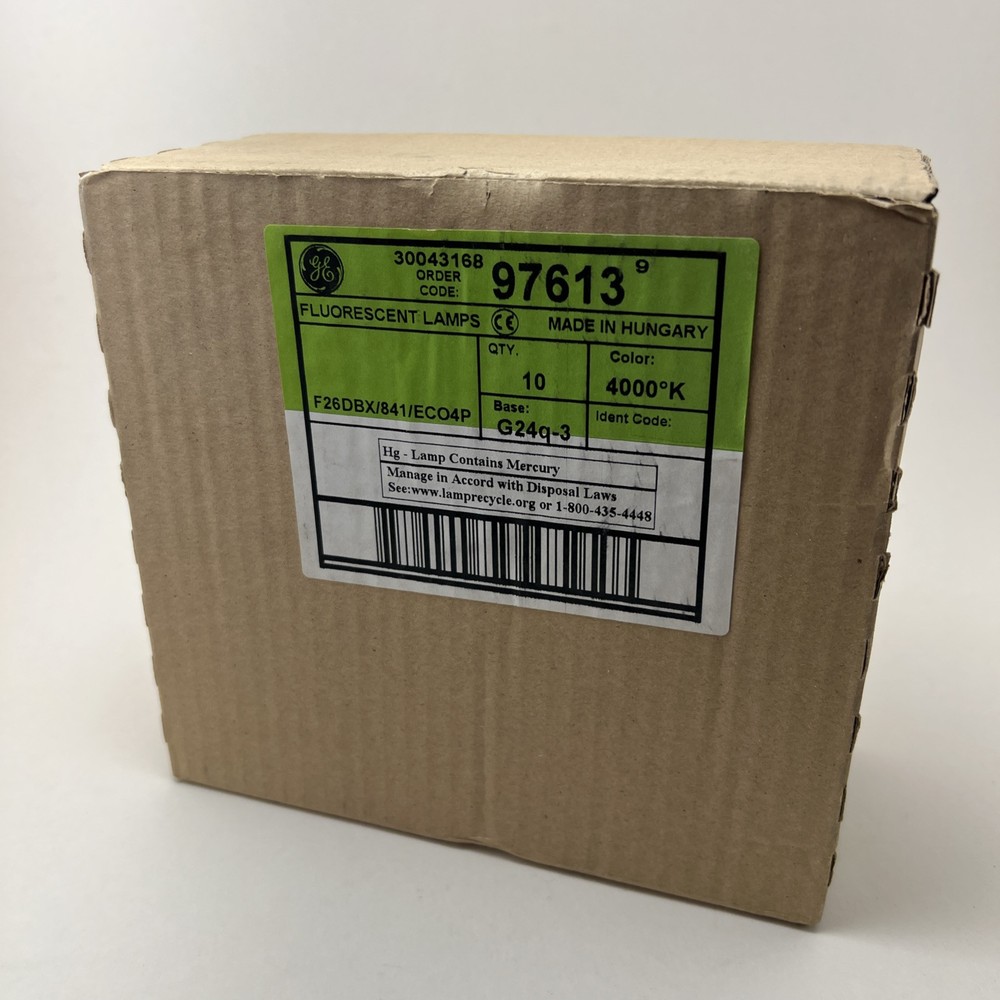 GE Base G24q-3 4000K Lamps 10 Pieces F26DBX/841/ECO4P