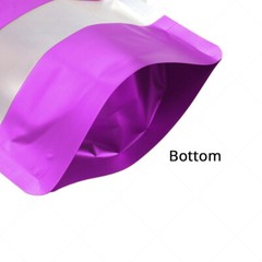 Multi-Size Foil Mylar Matte Purple Stand Up Zip Lock Bag w/ Rectangle Window P02
