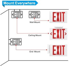 UL Listed-6 Packs Red Exit Light Battery Backup for Exit Signs Home/Busniess.