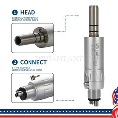 Dental Low-Speed Handpiece Kit Turbine Air 2/4 Holes Contra Angle Straight Motor