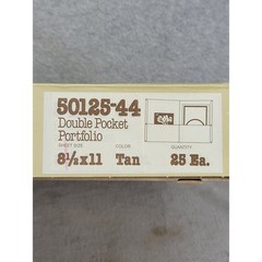 Duo-Tang 50125-44 Double Pocket Portfolio Tan 8.5×11 25 Count Vintage Made in US