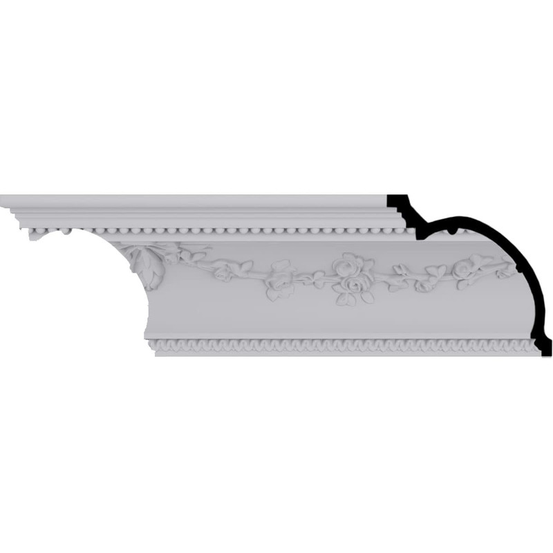 Ekena Millwork Endurathane Floral Swag Crown Moulding 6 3/4H X 6 7/8P X 9 5/8F