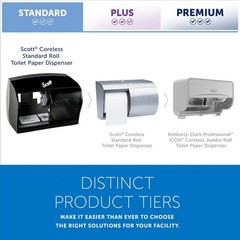 Coreless Toilet Paper Dispenser – Wall Mounted, Holds 2 Rolls, Black, Commercial