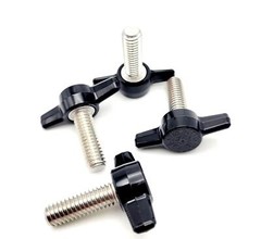 5/16″ x 1″ Thumb Screw T Bolts Black Butterfly Tee Wing Knob Stainless 4 Pack