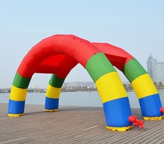 26ft Span Double Leg Arch Frame Heavy Duty PVC Oxford Cloth Inflatable No Blower