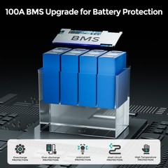 12V 100Ah LiFePO4 Lithium Battery Mini Deep Cycle for Solar RV Trolling Motor