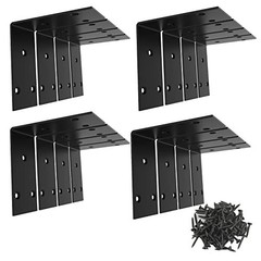 10-Pack Black L Brackets 2″ Heavy Duty Corner Brace Shelf Support Kit