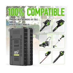 2 Packs 80V 3.5Ah Lithium Battery Replace for Greenworks 80V Battery GBA80400…