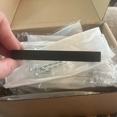 Lot of 17 Matte Black Square 3-3/4″ Center to Center Drawer Pulls. Brand New.