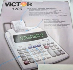 Victor 12-Digit Basic Calculator with Thermal Printer, White (Victor 1226)