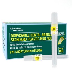 100P Disposable Premium Dental Plastic Hub Needles in Perforated Box 27G , Le…