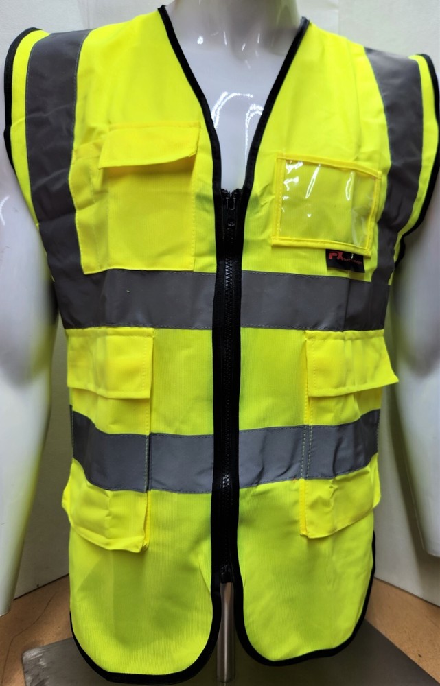 Hi Visibility Reflective Yellow Safety Vest with ID POCKET (Small to 2XL)