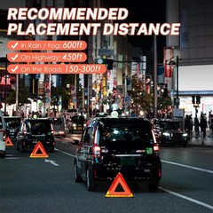 3 Pack Emergency Warning Triangles, Reflective Roadside Safety Triangle Kit with