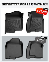 1999-2006 Only Crew Cab/Extended Cab All Weather Floor Mats for Chevy Silvera…