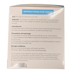 2500 Count Case – Safefit 3 Ply Disposable Face Masks Non Medical Adult 175x95mm