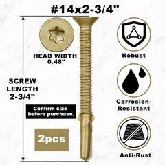 2 Pcs Self Tapping Trailer Deck Screws Wood to Metal Reamer Screw Self Drilli…