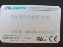 CTE Chem Tec 500B 500BBPHF NO Bypass Set Point water flow magnetic Valve Brass