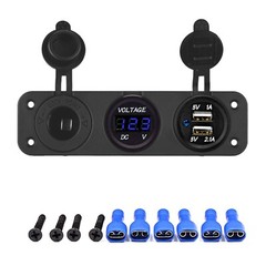 12V 3 Gang Waterproof Car Battery Meter Voltmeter LED Digital Display Voltage