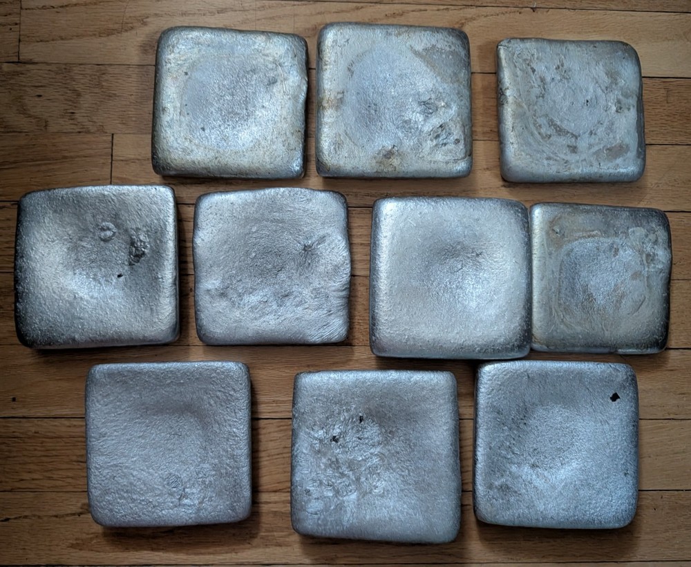20 Pounds of Hand Poured Aluminum Ingots For Casting or Art Projects