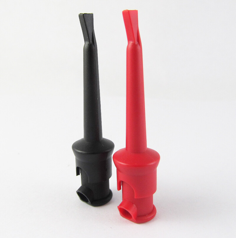10pcs High Quality Nylon PA Copper Large Test Hook Clip 55mm Red + Black