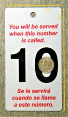 TAKE A NUMBER CARDS, PRINTED BOTH SIDES, No. 01-50, HIGHEST-QUALITY, THICK PVC