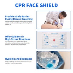 6 Pack CPR Mask with One-Way Valve, Emergency First Aid Face Shield Key Ring