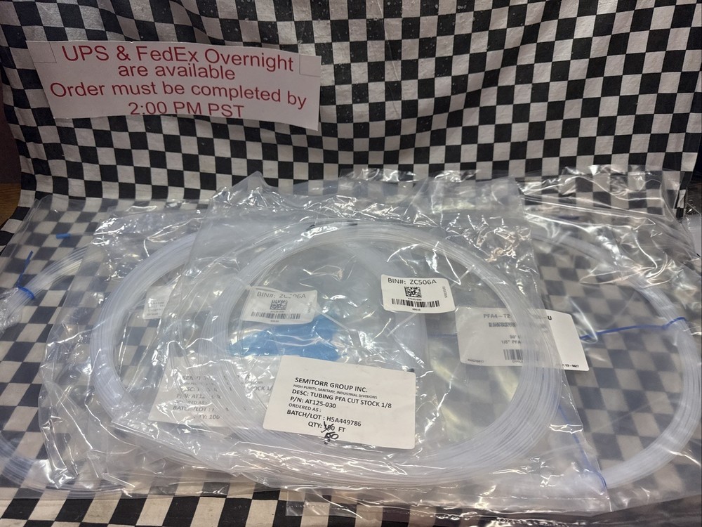 SWAGELOK PFA4-T2-030-100-U, PFA Tubing, 1/8″ OD x 0.030″ Wall x 230 FT