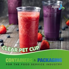APSIC 32 oz Clear PET Cup – Extra Large Capacity – 500 Count 107MM