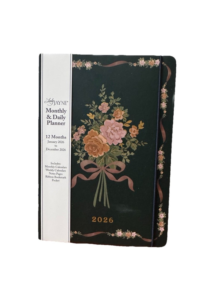 Lady Jayne Monthly & Weekly Planner 12 Months Jan-Dec 2026 Monthly, Weekly 8×6”