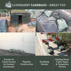 50 Green Empty Sandbags For Sale 14×26 Sandbag Sand Bags Bag Poly
