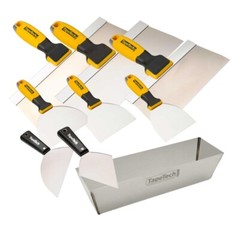 TapeTech Professional Stainless Steel Taping Knife Pro Set with 12″ Mud Pan