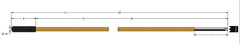 Traulsen 334-60407-02 Yellow Liquid Line Replacement Sensor, 74″ Cable