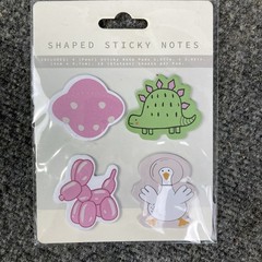 Lot of 38 Packages of Shaped Sticky Notes Clouds Ducks Geometric Dinosaur NEW