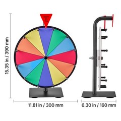 Uimoso 12-Inch Spinning Prize Wheel with 12 Sections and Tabletop Stand