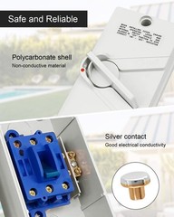 3 Pole Enclosed Motor Disconnect Switch 63A 440V, 3 Phase Electrical, IP65 Water