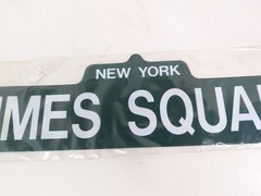 Times Square New York Street Sign Man Cave Décor Plastic Sign 4″ x 18″ Vtg USA