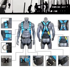 Adjustable Full Body Fall Protection Safety Harness(31 Inches- 47 Inches)