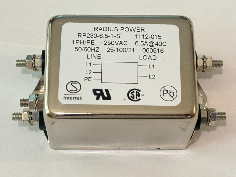 Astrodyne TDI RP230-6.5-1-S Dual Stage Power Line Filter 6.5A 1 nF Ycap M4 Stud