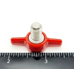 5/16″-24 Thumb Screw Bolts Fine Thread with Red Tee Wing Butterfly Clamping Knob