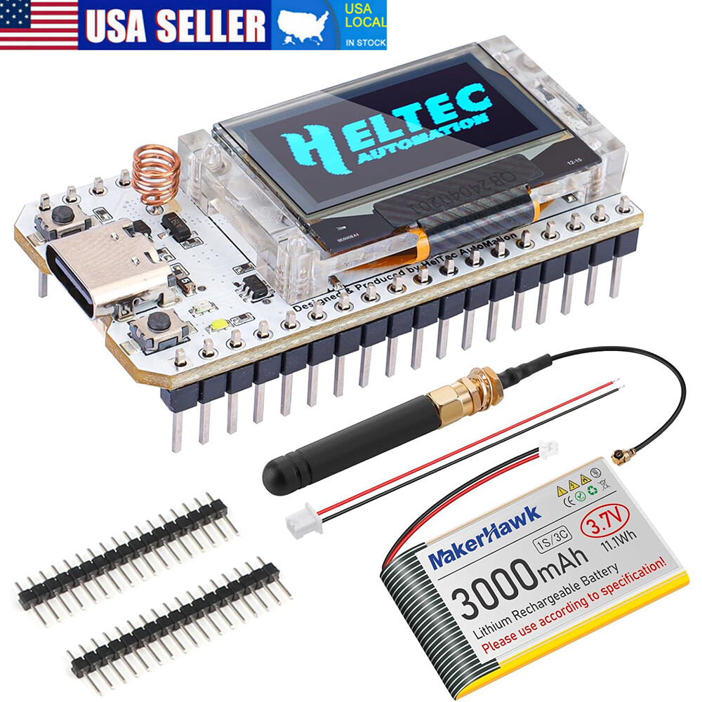 915MHz ESP32 LoRa Board V3 + LoRa Antenna + Battery for LoRaWAN IOT Meshtastic