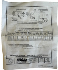 ISAT SEISMIC BRACKET SUPPORT ANCHOR BRACING CABLE EARTHQUAKE RC55S