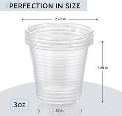 160 Pack Bathroom Cups 3 Oz Mouthwash Cups Small Disposable Clear Plastic Cups