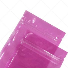 Assorted Sizes & Colors Glossy Flat-Lying Plastic Mylar Zip Lock Pouch Bag