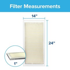 Filtrete 14x24x1 Air Filter MERV 5, 6-Pack AC Furnace Filters 14x24x1, White